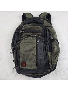 SwissTech Urban Trek 18 Laptop Travel Backpack Green Black Casual School Work